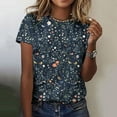 thumbnail image 2 of Jsaierl Women's Vintage Floral Crewneck Short Sleeve Tops Casual Summer Wildflower Plant Tee Shirts, 2 of 6