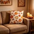 thumbnail image 4 of Yhmxh 18x18 Inch Fall Pumpkin Throw Pillow Cover, Watercolor Autumn Maple Leaf Berry Linen Decorative Cushion Case, Harvest Thanksgiving Farmhouse Square Pillowcase for Sofa Couch Porch Fall Decor, 4 of 6