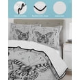 thumbnail image 4 of Quilts Full Size, Grey Butterfly Soft Comforter Bedding Set for Bed, Vintage Boho Spring Floral Botancial Lightweight Quilted Bedspread with Pillow Cover(2 Pieces) for All Season, 78x90 Inch, 4 of 6