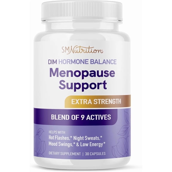 Menopause Supplement for Women Hot Flashes & Night Sweats | Hormone Balance, Menopause Relief for Women & Perimenopause Support | with Black Cohosh, DIM & Red Clover | Third-Party Tested | 30 Ct
