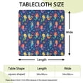 thumbnail image 2 of Mermaid Sea Princess Pattern Square Fitted Tablecloth with Elastic Edge,Square Table Cover,Washable Elastic Table Cover for Home Kitchen Party Decor 34"x34", 2 of 6