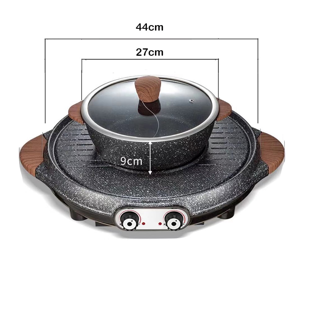 Intexca MultiFunction Electric Portable BBQ Grill Baking Pan Hot Pot