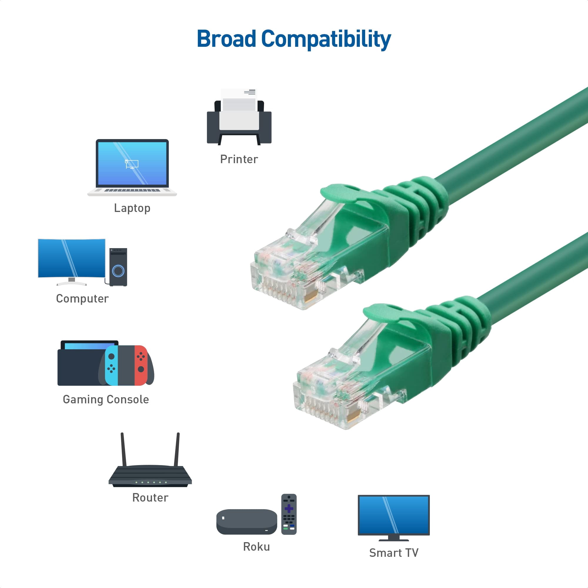 Cable Matters 10Gbps Snagless Cat 6 Ethernet Cable 100 ft (Cat 6 Cable Cat6 Cable Internet Cable Network Cable) in Green