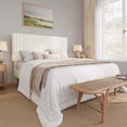 thumbnail image 2 of Amolife Queen Bed Frame, Modern Upholstered Platform Bed Frame with Adjustable Chenille Fabric Headboard, Easy Assembly, White, 2 of 10