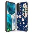 thumbnail image 3 of MUNDAZE Motorola Moto G Power Shockproof Clear Hybrid Protective Phone Case Kawaii Japanese Pink Cherry Blossom Navy Blue Cover, 3 of 5