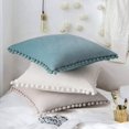 thumbnail image 3 of Pcs Of 2 Velvet Throw Pillow Covers Pompom Decorative, 3 of 5