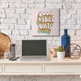 thumbnail image 2 of Stupell Industries Good Vibes Only Rainbow Pink Word Design Canvas Wall Art by Dawn Vietro, 2 of 6