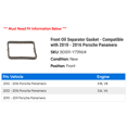 thumbnail image 2 of Front Oil Separator Gasket - Compatible with 2010 - 2016 Porsche Panamera 2011 2012 2013 2014 2015, 2 of 2