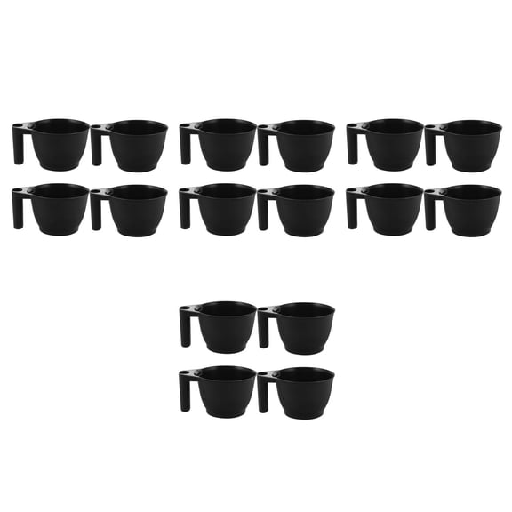 UPGRATOR 16-Piece Black Plastic Hair Dye Mixing Bowls with Handle for Salon and Professional Hair Color Preparation