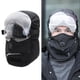 thumbnail image 4 of Pasamontañas de forro polar térmico de invierno, bufanda, protector facial de esquí, calentador de cuello, capucha y gorro Gafas transparentes negras, 4 of 9