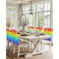 thumbnail image 6 of nqOlkjepod Rainbow Oil Painting Chair Covers Set of 8, Decorative Chair Back Cover, Watercolor Colorful Abstract Art Dining Room Chair Slipcovers Removable Chair Protectors Covers for Party Banquet, 6 of 7
