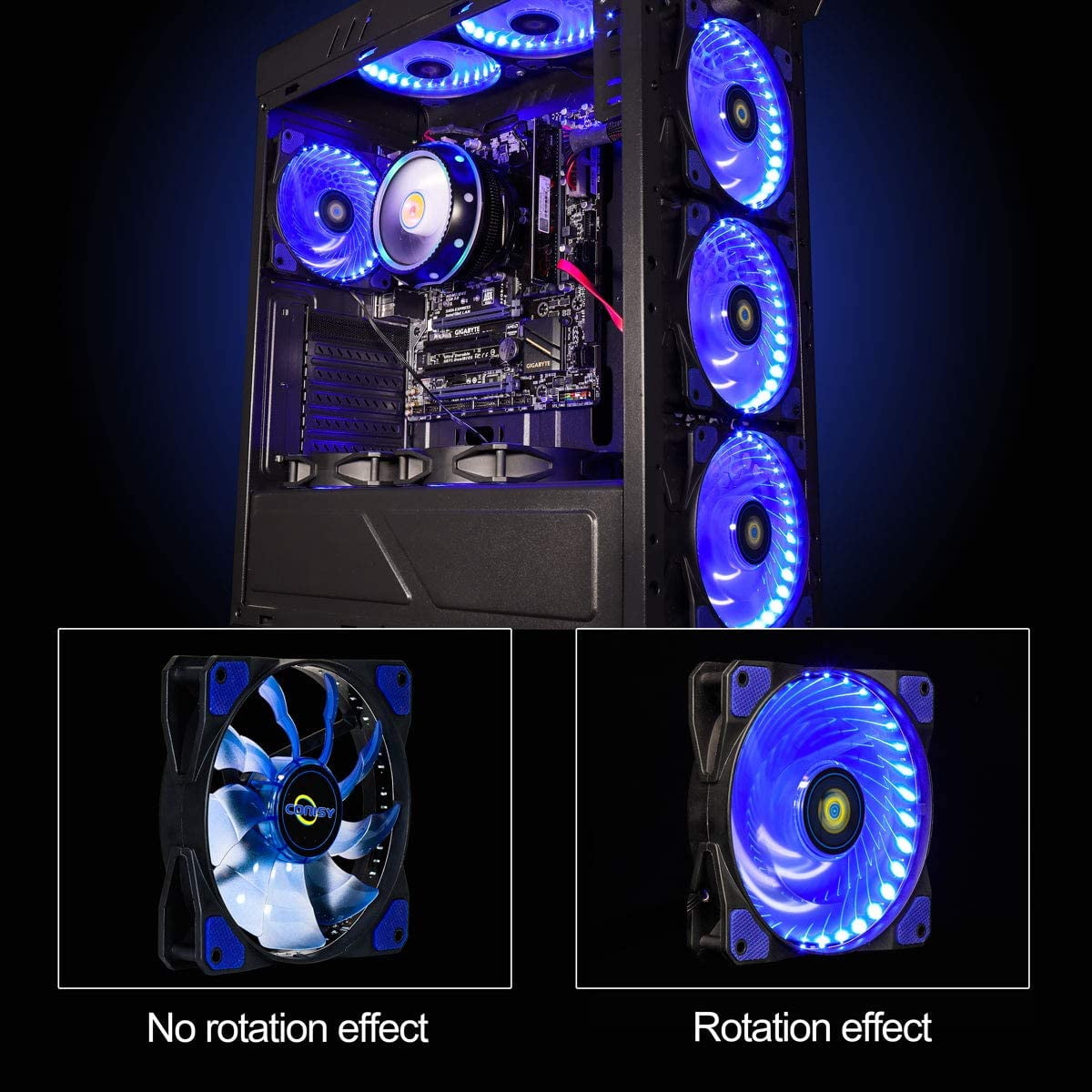 Buy 120mm PC Case Cooling Fan,Gaming 120 Mm Super Silent Computer LED