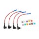 thumbnail image 1 of Kit de adaptador de fusible pequeño, conector de portafusibles, 4 paquetes de portafusibles de cuchilla CC 32V con 11 fusibles (2A+3A+5A+7.5A+10A+15A+20A+25A+30A+35A+40A), 1 of 7