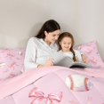 thumbnail image 5 of Manfei Baseball Ball Games 7pcs Queen Bedding,Cute Ribbon Bowtie Bedding Comforter Set Queen,Pink Reversible, 5 of 7