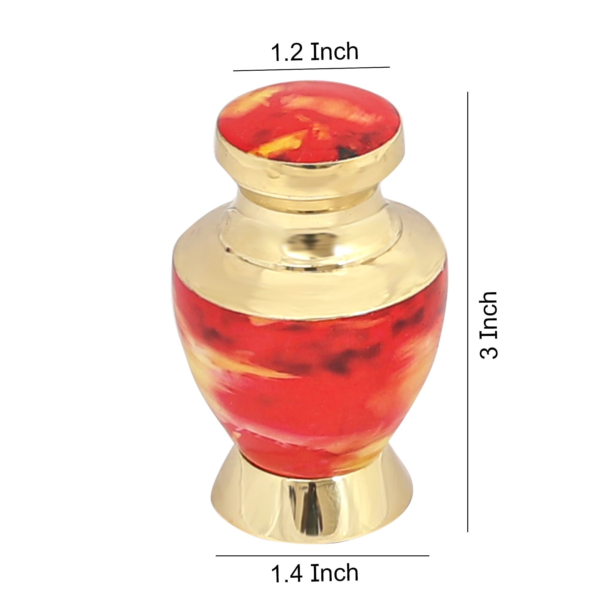 3 inch Solid Brass Urn Solid Mini Brass Pet Urn for Cremation Ashes