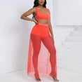 thumbnail image 6 of Posijego Womens Summer Two Piece Outfit Sleeveless Crop Tank Top See Through Skirts Shorts Matching Set, 6 of 7