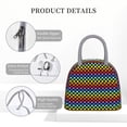 thumbnail image 4 of Disketp Rainbow Chequerboard Bolsa Térmica para Almuerzo, Lonchera con Abertura Amplia y Gran Capacidad, Organizador Reutilizable para Mujeres, Hombres y Adultos, 4 of 6