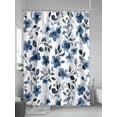 thumbnail image 5 of Shower Curtains Blue Flower Bath Curtain Abstract Watercolor Spring Waterproof Bathroom Shower Curtain Set with Hooks Decoration 72 x 84 Inches, 5 of 7