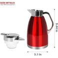 thumbnail image 2 of SSAWcasa 61oz Thermal Coffee Carafe Stainless Steel Vacuum Coffee Thermos Urn, Insulated Coffee Dispenser Coffee Flask Pot for Keeping 12 Hours Hot＆24 Hours Cold (Red), 2 of 8
