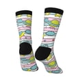 thumbnail image 5 of Uemuo Space Doodle Pattern Women's Crew Socks, Soft Durable Breathable Moisture-Wicking with Odor Control Cotton socks, 5 of 9