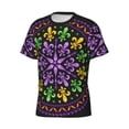 thumbnail image 5 of Vsdgher Mardi Gras5 Print Men's Dry Fit Mesh Athletic Shirts Moisture Wicking Tennis T-Shirt Tops, 5 of 9