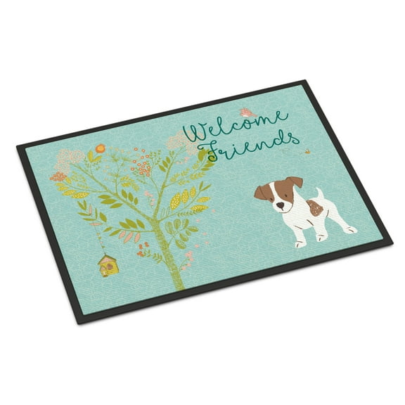 Welcome Friends Jack Russell Terrier Puppy Door Mat