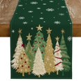 thumbnail image 1 of Camino de mesa GEEORY 33x152 cm con forma de árbol de Navidad, color verde, 1 of 9