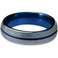 thumbnail image 2 of P. Manoukian Tungsten Wedding Band Ring 4mm for Men Women Blue Grey Domed Brushed Lifetime Guarantee Size 5.5, 2 of 4