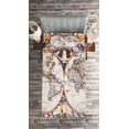 thumbnail image 2 of Ambesonne World Map Quilted Coverlet 2 Pcs, Sun Sky Birds Clouds, Twin Size, Multicolor, 2 of 2