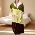 thumbnail image 2 of MEICHEN Womens Fleece Plush Robe With Hood Long Soft Color Block Pockets Loungewear Luxurious Flannel Bathrobe for Women, 2 of 5