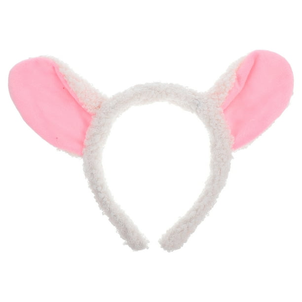 Diadema con orejas de cordero de peluche para adultos y niños, accesorio para disfraz de oveja para fiestas, Halloween y cosplay, diadema con orejas de animal