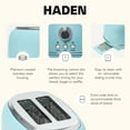 thumbnail image 3 of Open Box Haden 2 Slice Wide Slot Stainless Steel Bread Toaster, Turquoise, 3 of 9