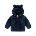 thumbnail image 7 of hengsof Toddler Boys Girls Hooded Fleece Jacket Long Sleeve Coat Cute Bear Hoodie Zip Up Fall Winter Warm Outwear with Pocket 1-5Y, 7 of 7