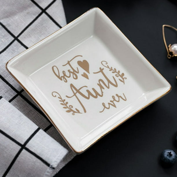 Plato decorativo de cerámica para baratijas, regalo para mamá