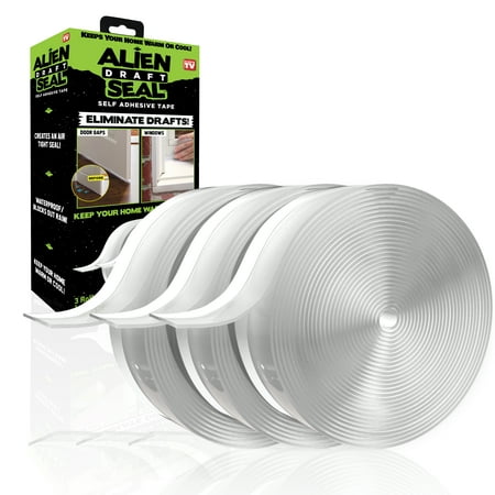 Alien Seal Draft Seal Window Door Seal Strip Transparent Windproof Sealing Tape Self Adhesive Draft Seal Tape 3 Rolls 49ft