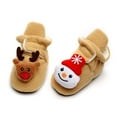 thumbnail image 4 of Otqutp Christmas Toddler Kids Baby Girls Boy Plush First Walk Slip-On Winter Keep Warm Shoes Soft Bottom Warm Socks Children Crib Shoes(Khaki,0-3Months), 4 of 6