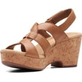 thumbnail image 4 of Sandalia Clarks Giselle Beach Cuña de Cuero Marrón Talla 11 Ancha, 4 of 7