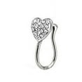 thumbnail image 2 of HEVIRGO Nose Ring Glitter Heart Shape Rhinestone Alloy Stylish Fake Nose Ring for Party,Silver, 2 of 10