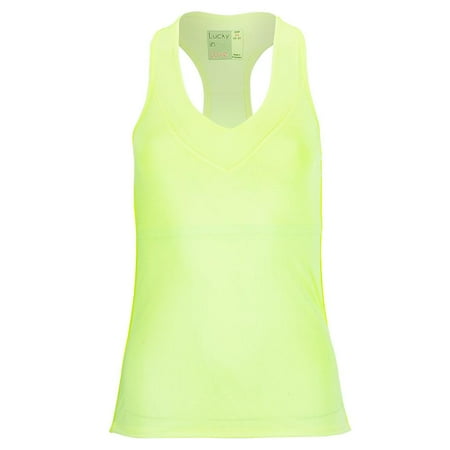 

Lucky In Love Women`s V-Neck Tennis Tank with Bra Lemon Frost ( MEDIUM Lemon Frost )