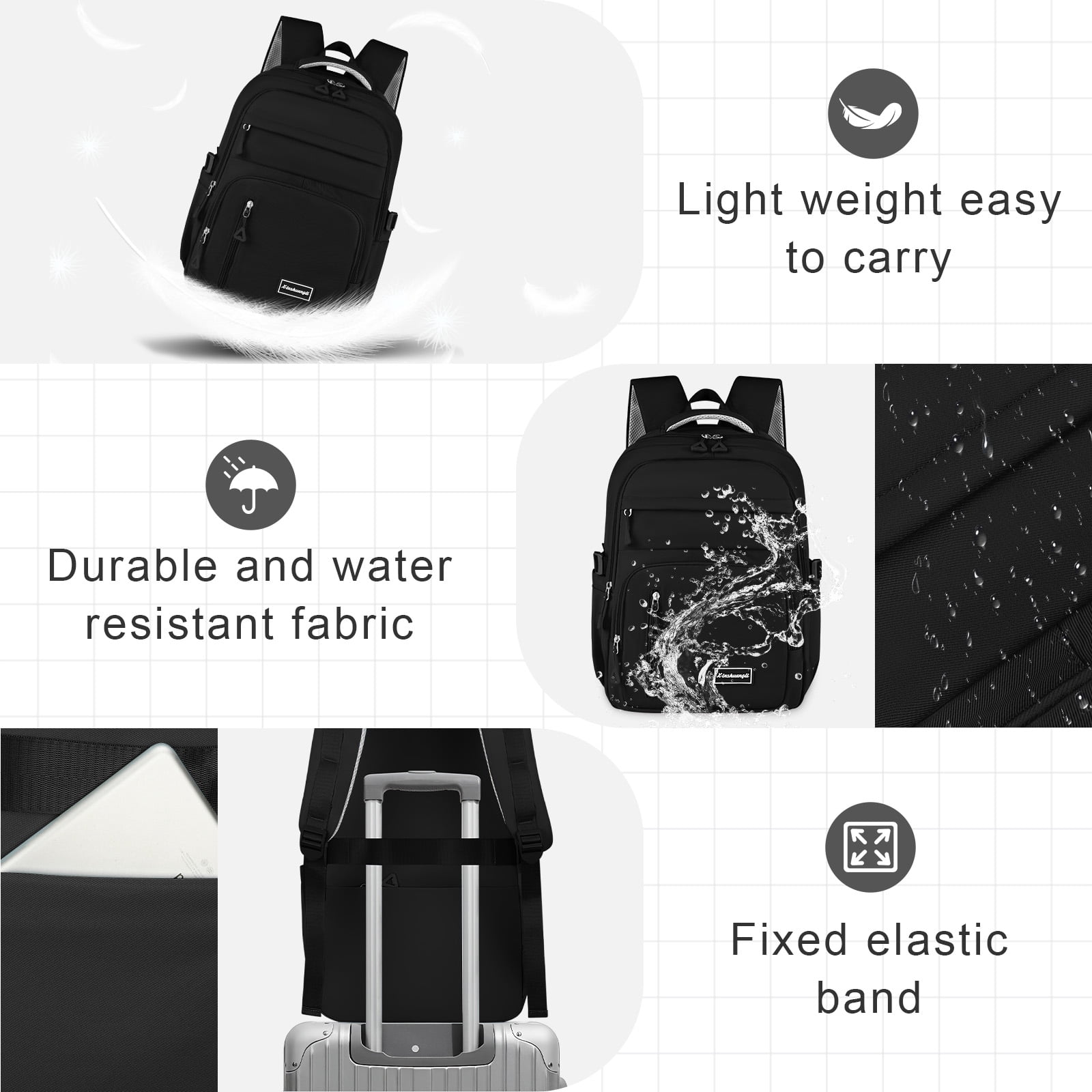 DAKIMOE School Backpack for College High Middle School Fashion Student Bag Teen Bookbag Laptop Backpack Women Travel Daypacks