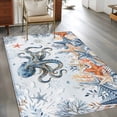 thumbnail image 5 of Rectangle Rug 4x6ft Area Rug, Summer Ocean Coral Octopus Area Rugs for Living Room Bedroom, Abstract Starfish Conch Floor Mat Non-Slip Non-Shedding Carpet Indoor Accent Rugs, 5 of 9