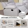 thumbnail image 4 of Microfiber Living Room Furniture Set Reclining Sofa Set Loveseat Furniture Sets in Living Room Sofa Recliners (Chair, Grey), 4 of 12