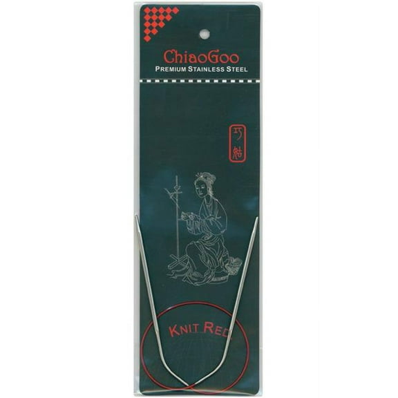 ChiaoGoo 16 Inch Regular Red Stainless Steel Circular Knitting Needles (Tip Sizes US- to US-11)