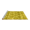 thumbnail image 2 of Ahgly Company Machine Washable Indoor Round Trellis Yellow Modern Area Rugs, 7' Round, 2 of 4