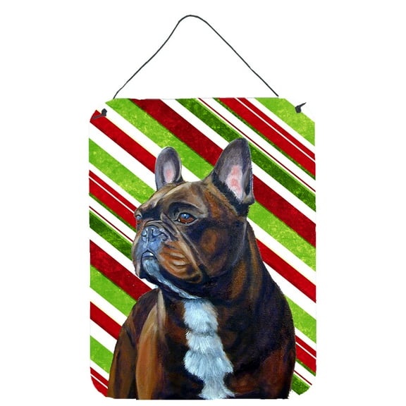 Carolines Treasures LH9250DS1216 French Bulldog Candy Cane Holiday Christmas Wall or Door Hanging Prints 12WX16H