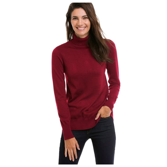 ellos Women's Plus Size Turtleneck Sweater - 18/20, Rich Burgundy