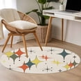 thumbnail image 4 of Round Rugs 3.3 Ft, Multi-Color Diamond Non Slip Area Rugs for Kitchen Bedroom Entryway, Modern Geometric Middle Century Beige Washable Carpet Runner Rug Floor Mats for Bedroom Home Decor, 4 of 8