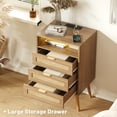 thumbnail image 5 of Vabches Rattan Nightstand Set of 2 with Charging Station and 3 Drawers for Bedroom, Living Room, 5 of 10
