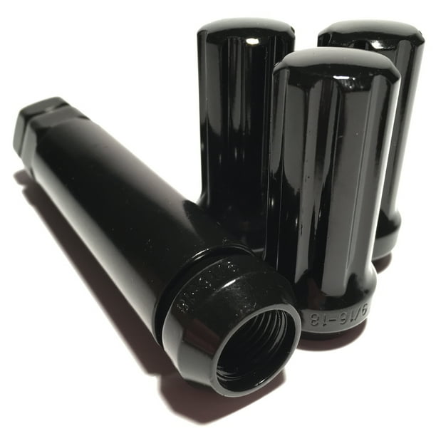 4 Black 9/1618 Lug Nuts Spline XL 2" Long Dodge 2500 3500 9/16 Wheel