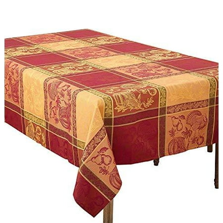 

Fennco Styles Holiday Jacquard Warm Thanksgiving Decorative Table Linens Tablecloth